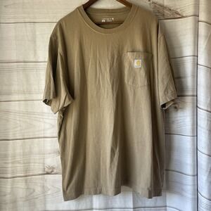 Carhartt Men's‎ Size XL Brown Mustard  T-Shirt Crew Neck Original Fit Pocket